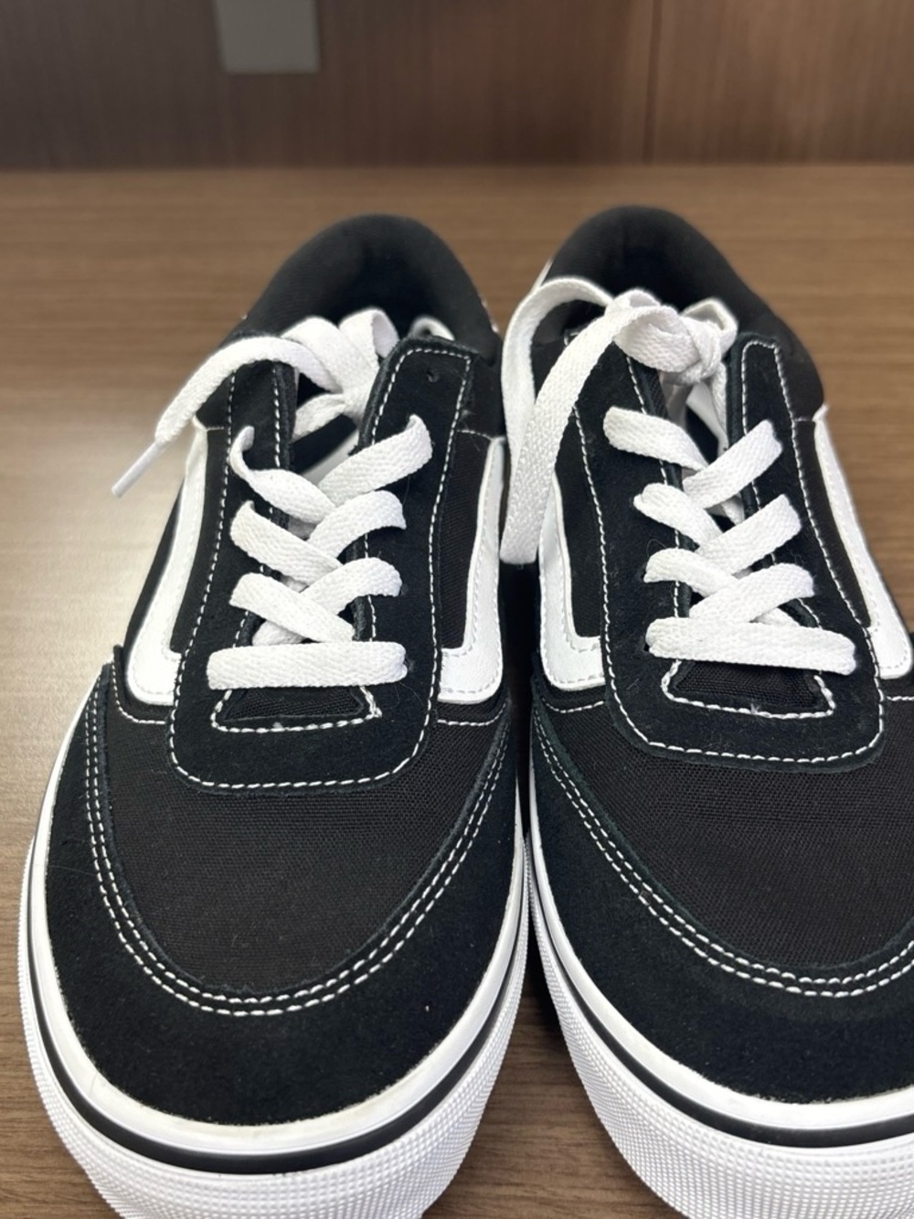 Vans Black and White Low-Top Canvas Sneakers